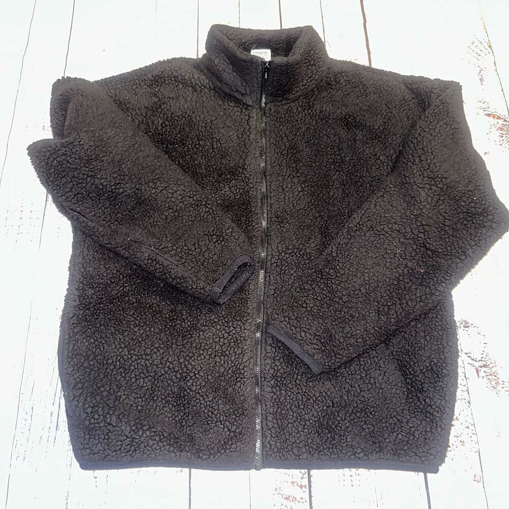 Victoria's Secret PINK Sherpa Full Zip Fleece Jacket Size XS Black